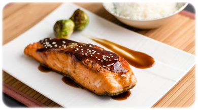 salmon with teriyaki sauce 