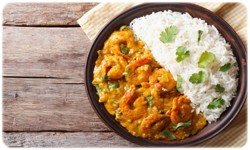 curry z krewetkami i ryżem basmati curry z krewetkami i ryżem basmati