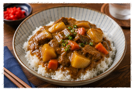 Japanese Curry z House Java Curry Chukara – japoński gulasz curry z ryżem, mięsem i warzywami